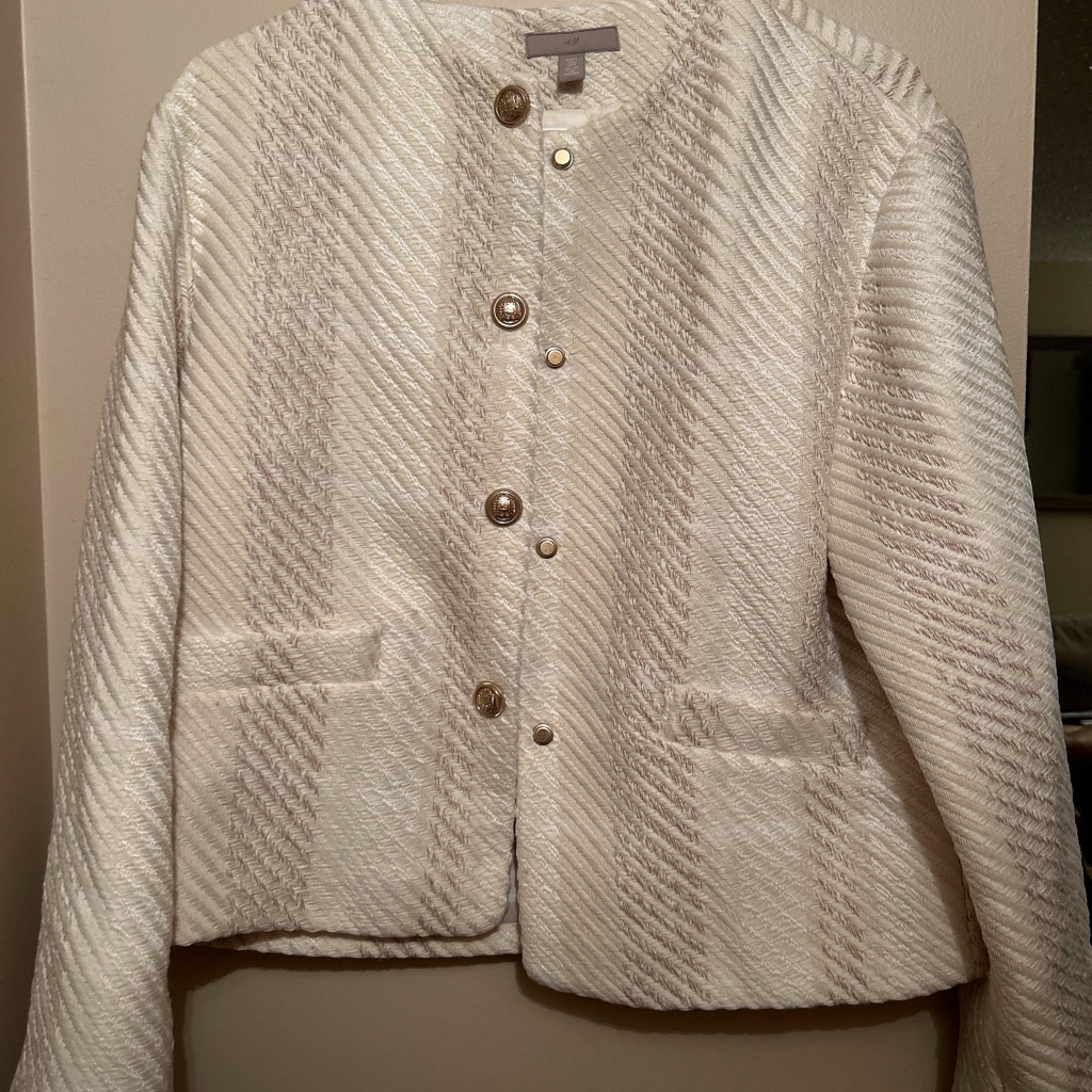 H&M Women’s Textured Weave Jacket Us Small